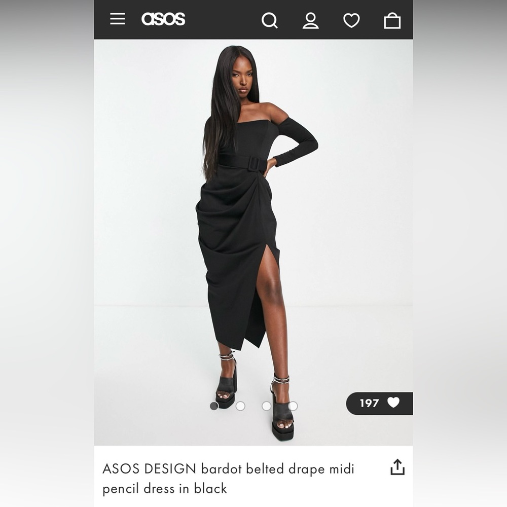 NWT Asos belted midi dress